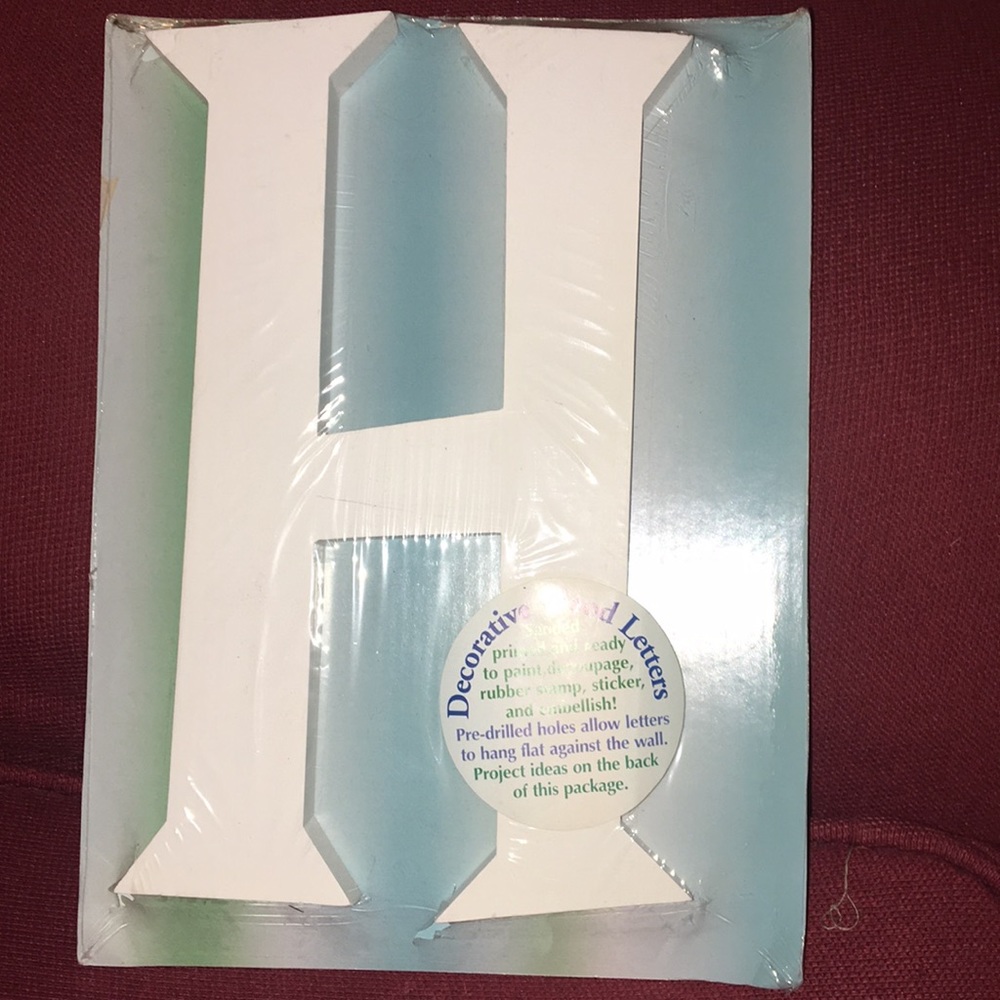NWT letter “H” decorative wood letter